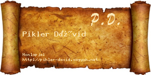 Pikler Dávid névjegykártya