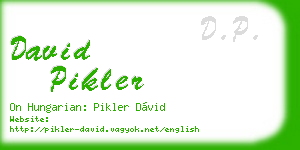 david pikler business card